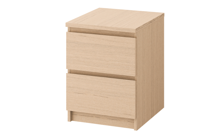 Malm Chest Of 2 Drawers White Stained Oak Veneer Conner