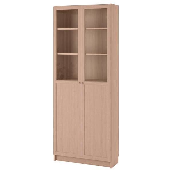 Billy Bookcase With Panel Glass Doors, Billy Bookcase With Frosted Glass Doors