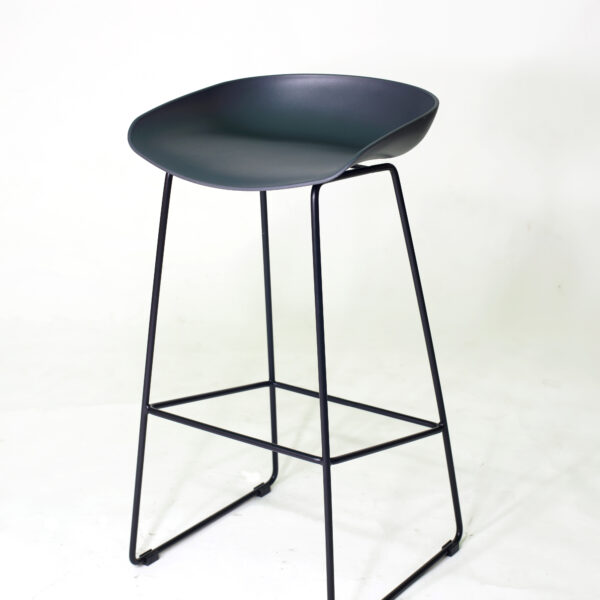 HAILEY BAR STOOL 73CM WOOD FINISH METAL LEGS (White) Conner Furniture