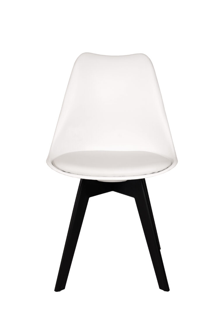KELLY CHAIR BLACK LEGS (White) Conner Furniture House